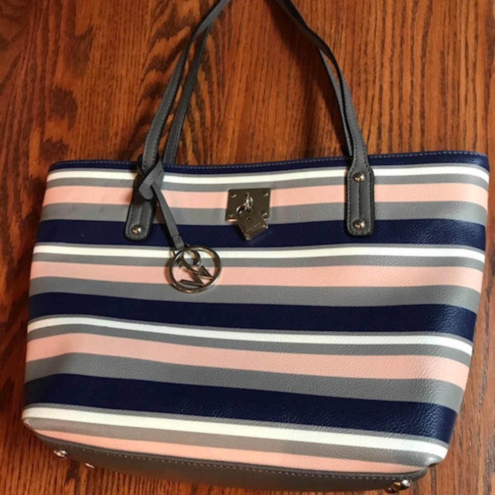 Striped Nine West tote bag